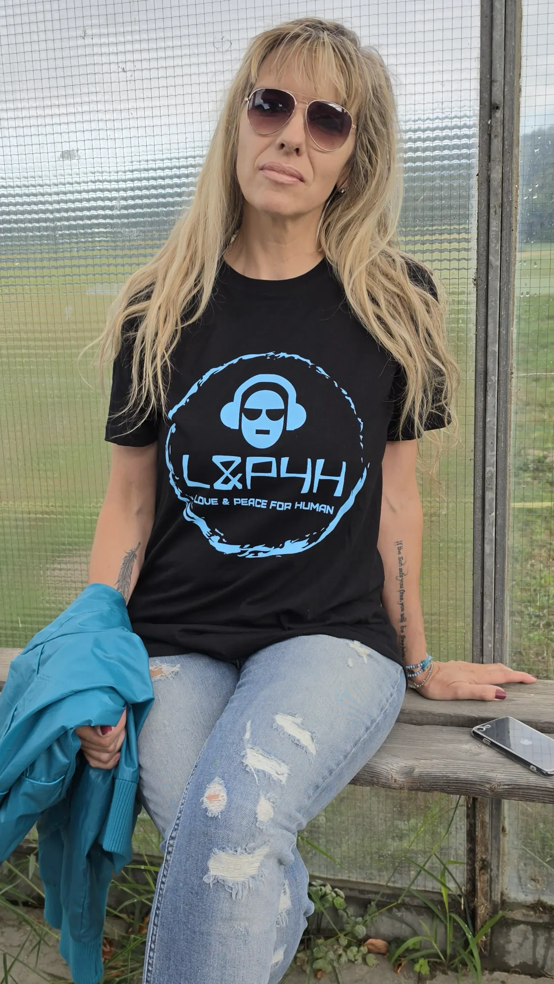 L&P4H Shirt – Schwarz / Hellblau